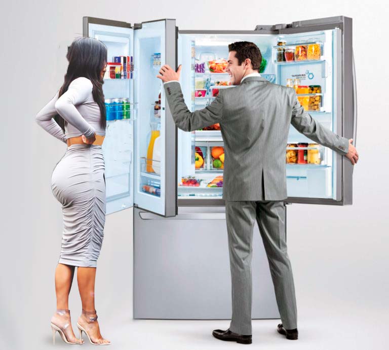 Ким Кардашьян макси и миди с холодильником LG